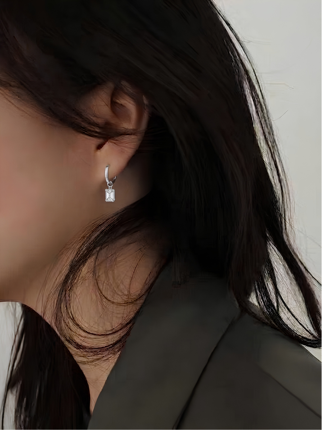 Ice Drop Earrings 銀底透亮白