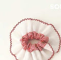 Scrunchie 髮圈 紅格仔白裙邊