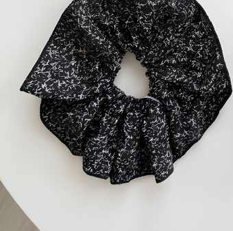 Scrunchie 髮圈 黑色澑墨印花