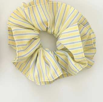 Scrunchie 髮圈 黃藍條紋