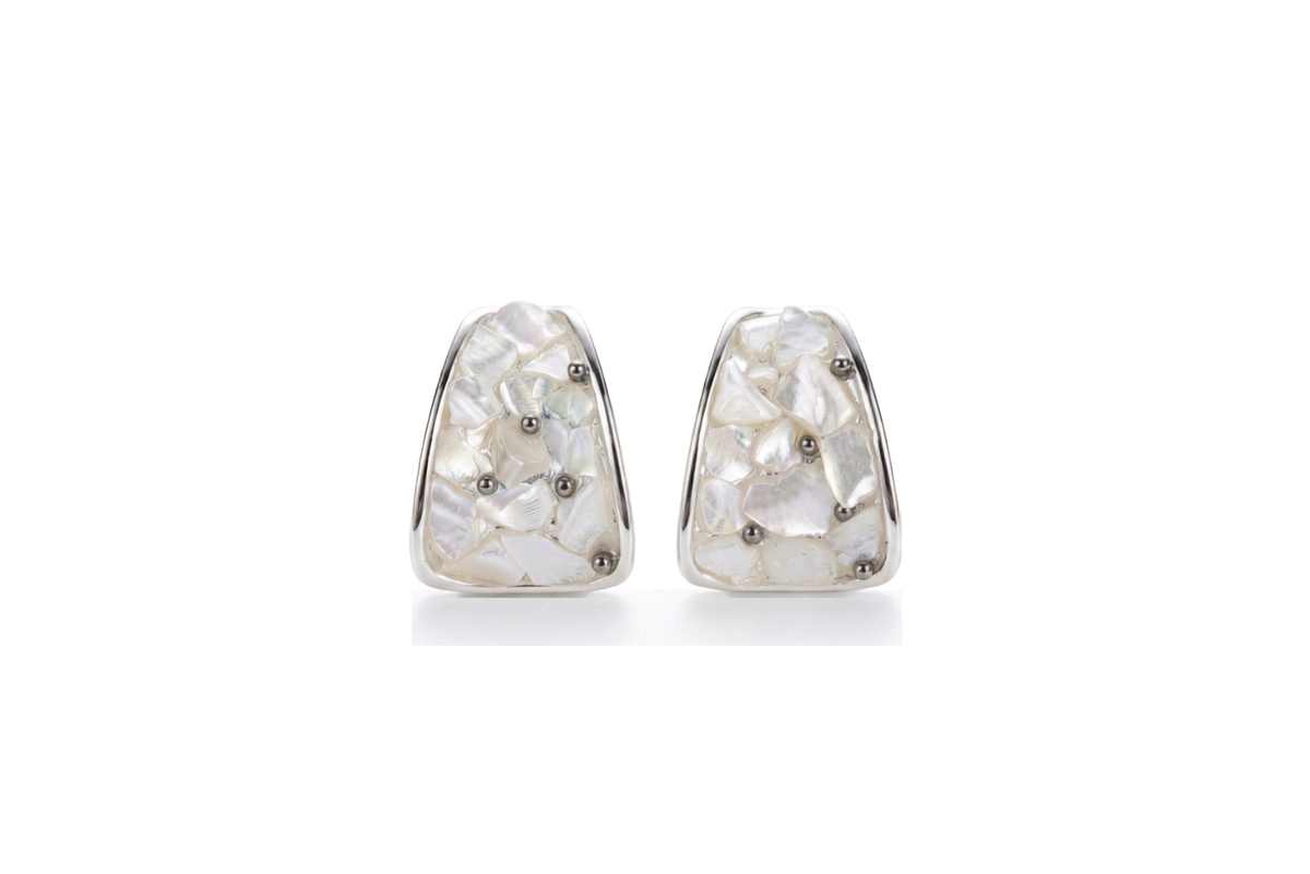 Mosaic Hoop Earrings 貝殻馬賽克耳圈