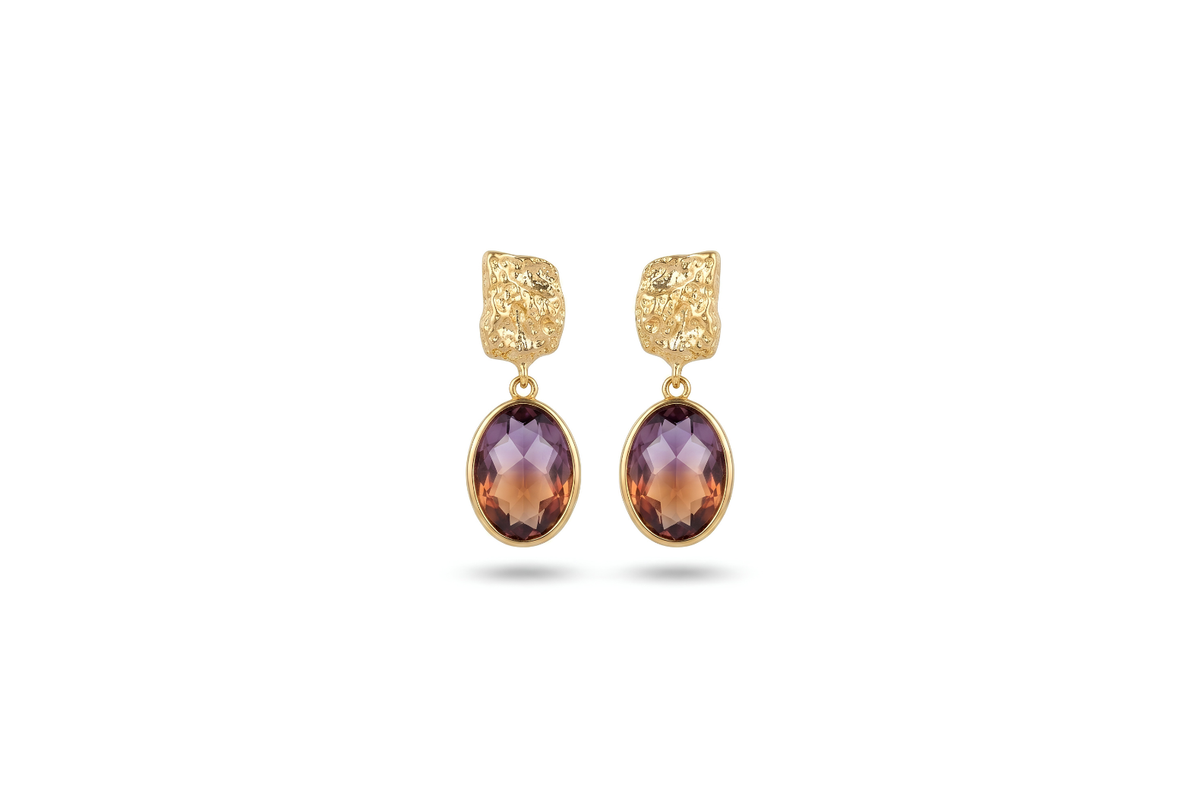 Terra Drop Earrings 紫黃晶耳環