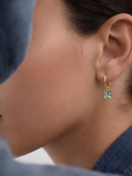 Ice Drop Earrings 金底天藍色