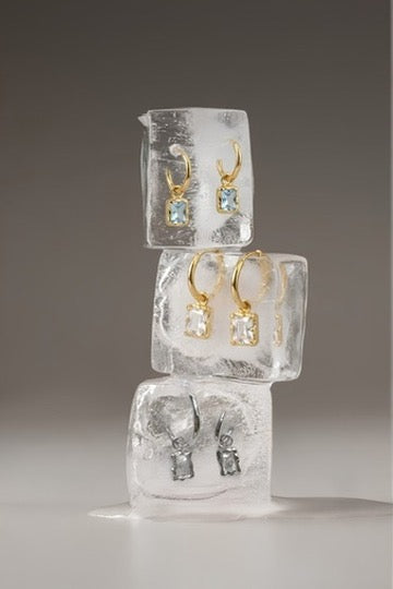 Ice Drop Earrings 水晶方石耳環