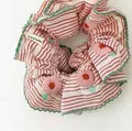 Scrunchie 髮圈 紅白條紋刺繡