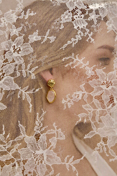 Aera Earrings 天河石耳環 – SOMUSOMU 金框天然石垂墜耳環