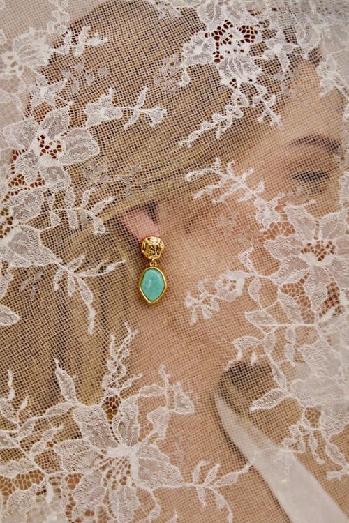 SOMUSOMU Aera Earrings 天河石耳環 配戴示範