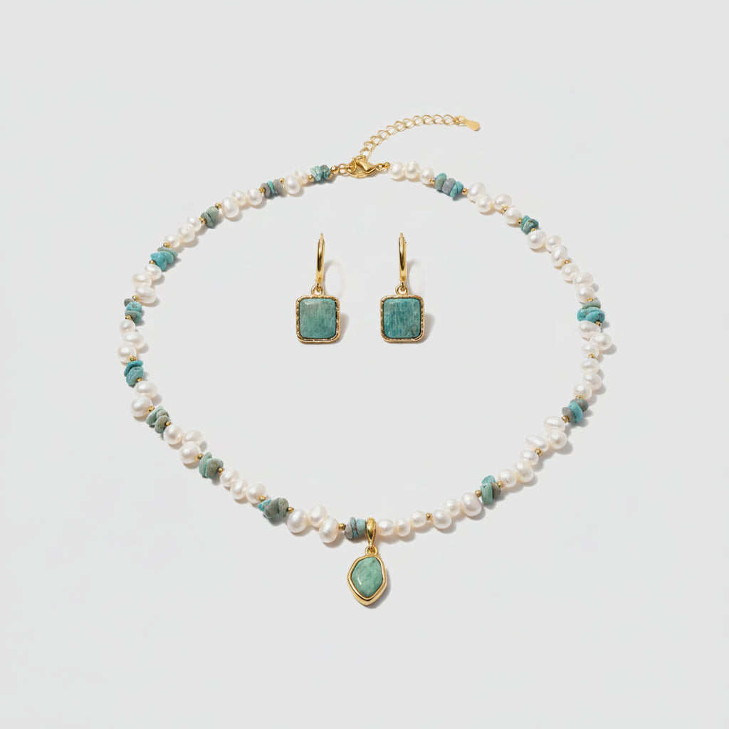 Aera Necklace 珍珠天然石項鏈