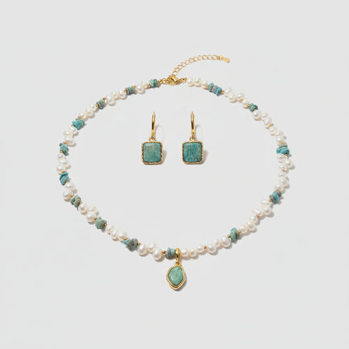 Aera Necklace 珍珠天然石項鏈 – SOMUSOMU freshwater pearl and natural stone necklace